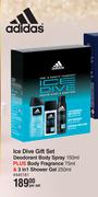 Adidas Ice Dive Gift Set Deodorant Body Spray-150ml Per Set