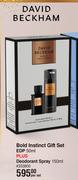 David Beckham Bold Instinct Gift Set EDP 50ml Plus Deodorant Spray 150ml-Per Set