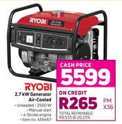 Ryobi 2.7 kW Generator Air Cooled