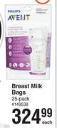 Philips Avent Breast Milk Bags-25 Pack Each