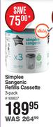 Tommee Tippee Simplee Sangenic Refills Cassette-3 Pack