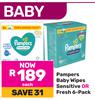 Pampers Baby Wipes Sensitive Or Fresh (6-Pack)-Each