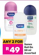 Sanex Roll On Assorted-For Any 2 x 50ml