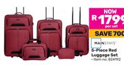 Mainstays 5-Piece Red Luggage Set-Per Set