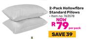 2-Pack Hollowfibre Standard Pillows-Per Pack