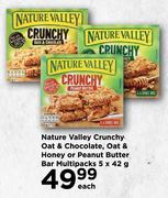 Nature Valley Crunchy Oat & Chocolate, Oat & Honey Or Peanut Butter Bar Multipacks-5 x 42g Each