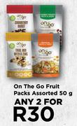 On The Go Fruit Packs Assorted-For Any 2 x 50g