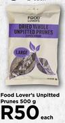 Food Lover's Unpitted Prunes-500g Each