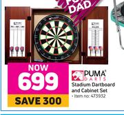 Puma Stadium Dartboard & Cabinet Set