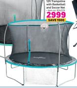 Bounceking 12 Foot Trampoline With Basketball & Soccer Net