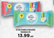 Lil-Lets Scented Or Unscented Pantyliners-25s Each