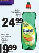 Sunlight Dishwashing Liquid-750ml Each