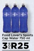Food Lover's Sports Cap Water-For 3 x 750ml