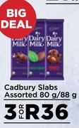 Cadbury Slabs Assorted-For 3 x 80g/88g