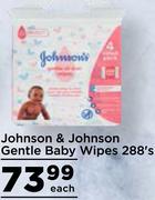 Johnson & Johnson Gentle Baby Wipes-288's Pack