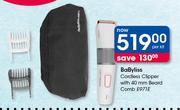 Babyliss Cordless Clipper With 40mm Beard Comb E971E-Per Kit