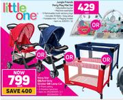 Little One Navy Star Or Red Strip Stroller Or Camp Cot-Each
