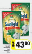 Sunlight Dishwashing Liquid Refill Pouch-For 2 x 750ml