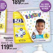 Baby Things Nappies 50 Pack Sizes S-XL-Per Pack