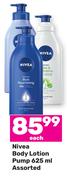 Nivea Body Lotion Pump Assorted-625ml Each