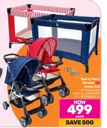 Little One Red Or Navy Stroller Or Camp Cot-Each
