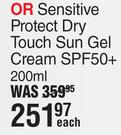 Eucerin Sun Protection Sensitive Protect Dry Touch Sun Gel Cream SPF50+-200ml Each