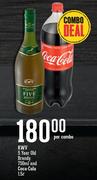 KWV 5 Year Old Brandy 750ml & Coca Cola 1.5L-Per Combo