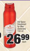 Old Spice Deodorant For Men (Selected)-150ml Each