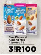 Blue Diamond Almond Milk Assorted-For 3 x 1L