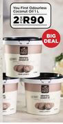 You First Odourless Coconut Oil-For 2 x 1L