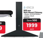 Elica 900mm Wall Mount Chimney Black 10/MISSY90BLK