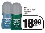 Brut Roll On Or Men Assorted-50ml Each