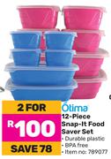 Otima 12 Piece Snap It Food Saver Set-For 2