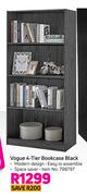 Vogue 4 Tier Bookcase (Black)