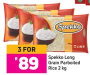 Spekko Long Grain Parboiled Rice-For 3 x 2Kg