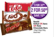 Nestle Kitkat Or Aero Or Rolo Chocolate Bars Assorted-For 2 x 135g130g/150g