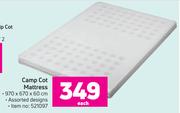 Camp Cot Mattress-Each
