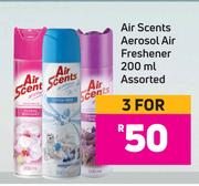 Air Scents Aerosol Air Freshner Assorted-For 3 x 200ml