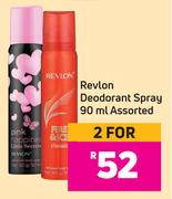 Revlon Deodorant Spray Assorted-For 2 x 90ml