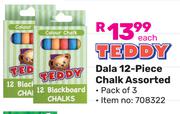 Teddy Dala 12-Piece Chalk (Assorted Pack of 3) 708322-Each