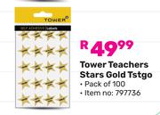 Tower Teachers Stars Gold Tstgo Pack Of 100 797736