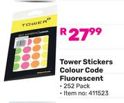 Tower Stickers Colour Code Flourescent 252 Pack 411523