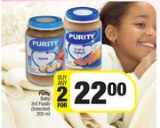 Purity Baby 3rd Foods (Selected)-For Any 2 x 200ml
