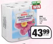 Spar Mini Toilet Tissue Rolls 1 Ply 18s-Per Pack