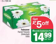 Twinsaver Facial Tissues (Selected)-180s Per Box