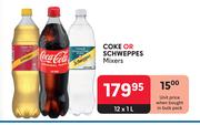 Coke Or Schweppes Mixers-12 x 1L