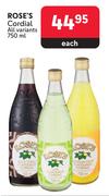 Rose's Cordial (All Variants)-750ml Each