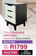Steel&Rose Titus Black & White Pedestal (3 Drawer) 102878001