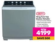 Defy 15Kg Twin Tub Washer Metallic