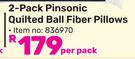 Always Home 2-Pack Pinsonic Quilted Ball Fibre Pillows-Per Pack
